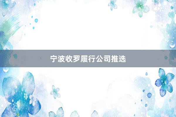 宁波收罗履行公司推选